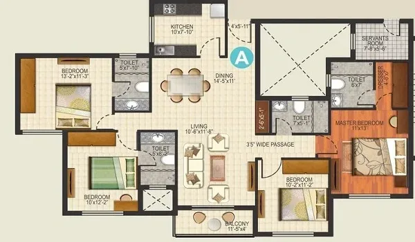 4 BHK apartment configuration at Brigade Innovation Gardens Devanahalli